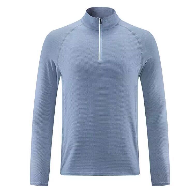 Men's Clothing Quick-Drying Clothes Long Sleeve Half Zip Training Suit Marathon Running Fitness Sports Tops_voghion.com