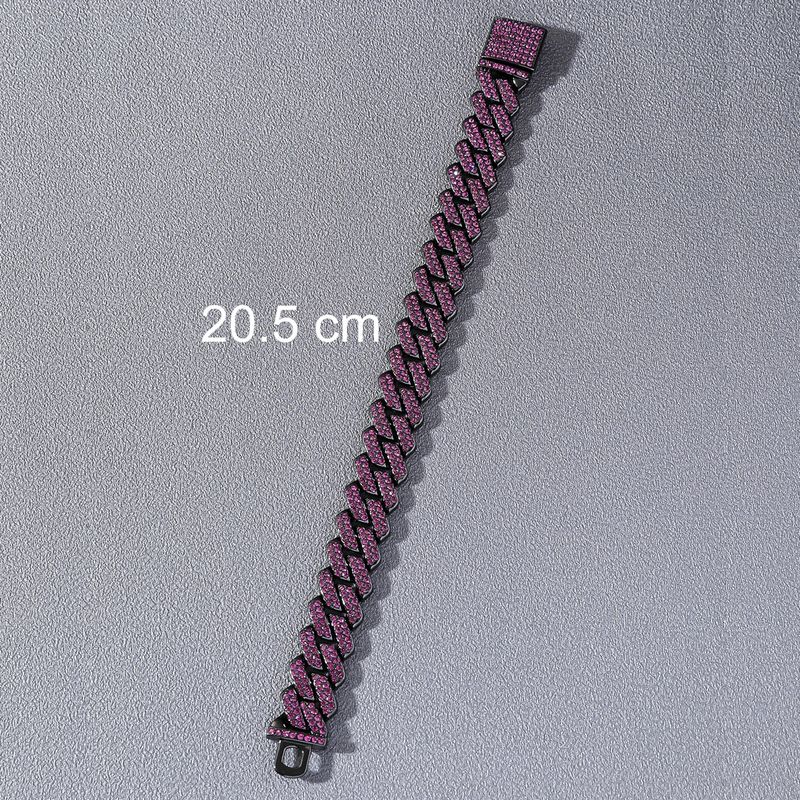 Collana cubana a forma di diamante hip hop, collana con catena a clavicola esagerata e dominante alla moda, accessori da uomo_voghion.com