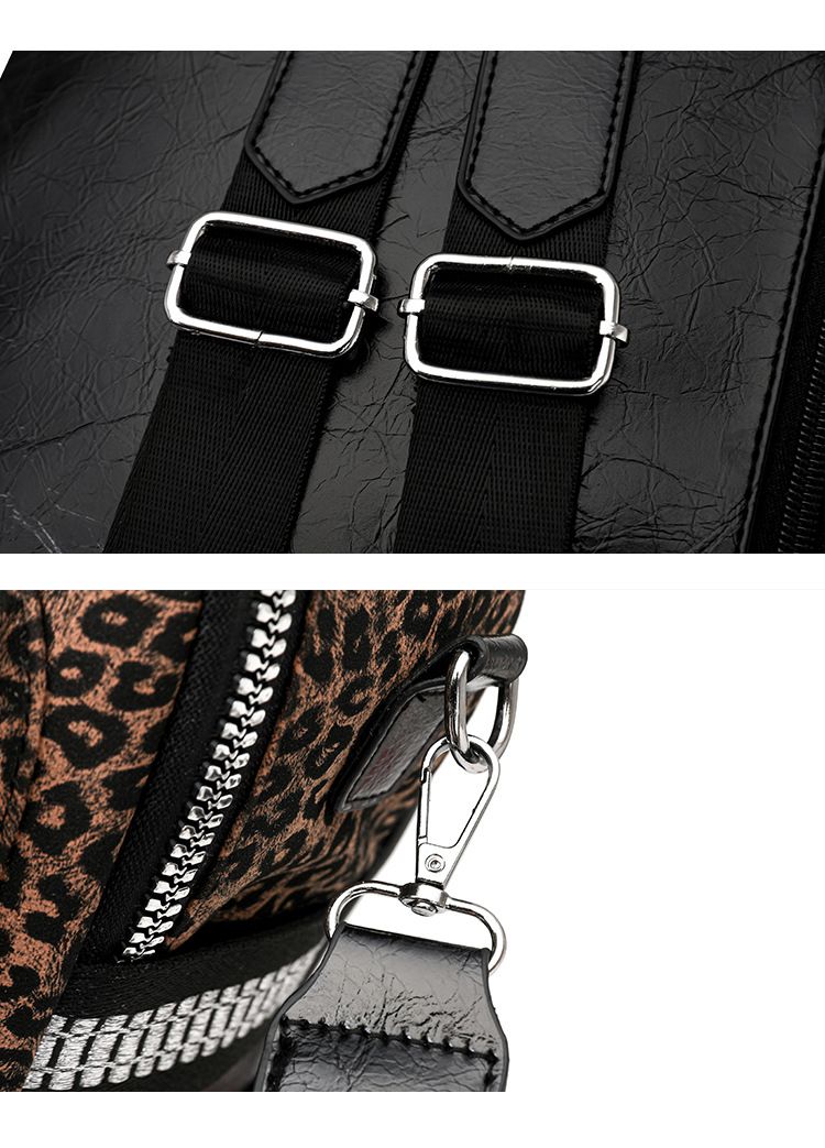 Women's Bags Women's backpack new leisure pu leopard print large capacity dual use single shoulder women's bag leisure retro backpack women_voghion.com