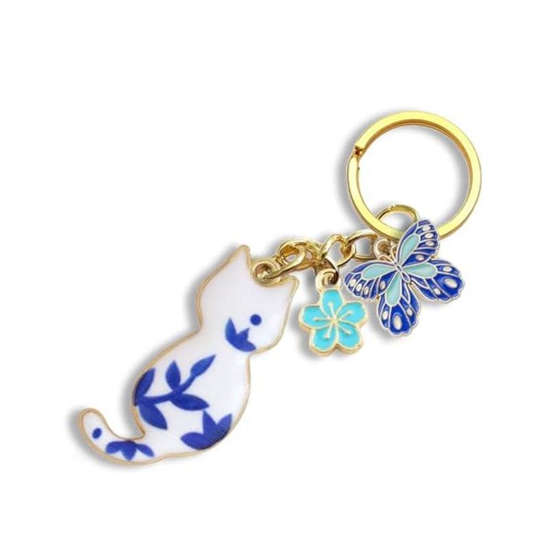 Nouveau porte-clés coloré et mignon en émail avec fleur, passionné de jardin et de chat_voghion.com