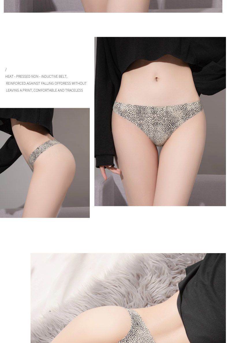 Thongs Leopard Print Sexy Panties For Women, Charming Thongs For Students, Cute Antibacterial Crotchless One Piece T Shaped Panties For Women_voghion.com