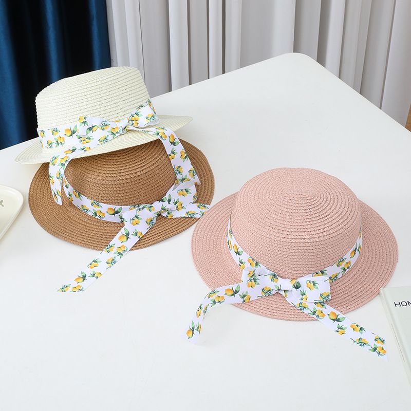 Protezione solare estiva per bambini e donne, parasole pieghevole da spiaggia a tesa piatta, cappelli, borse, set per erba genitore-figlio_voghion.com
