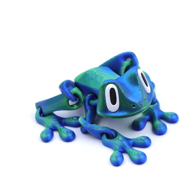 Giocattolo da scrivania snodabile a forma di rana - Figura magnetica a forma di rana stampata in 3D con giunti mobili, perfetta per decorare frigorifero e ufficio_voghion.com