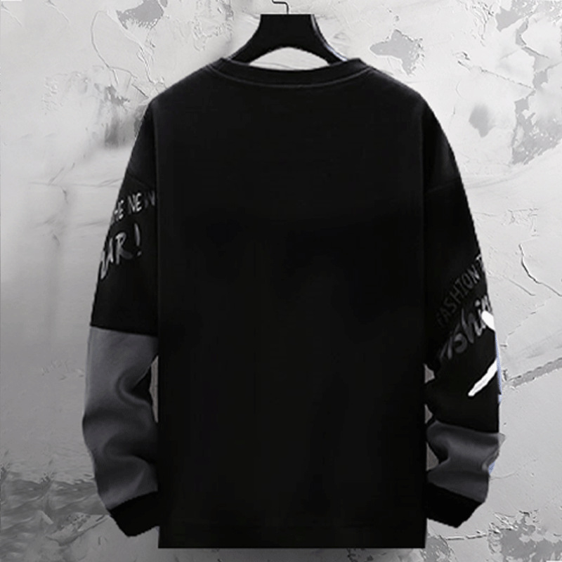 Men's hoodie, spring and autumn new couple outfit, long sleeved color contrast t-s, loose oversized cartoon bottom_voghion.com