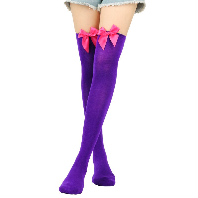 Calze sexy con fiocco per San Valentino sopra il ginocchio, calze alte, calze da donna, calze per feste di appuntamenti_voghion.com