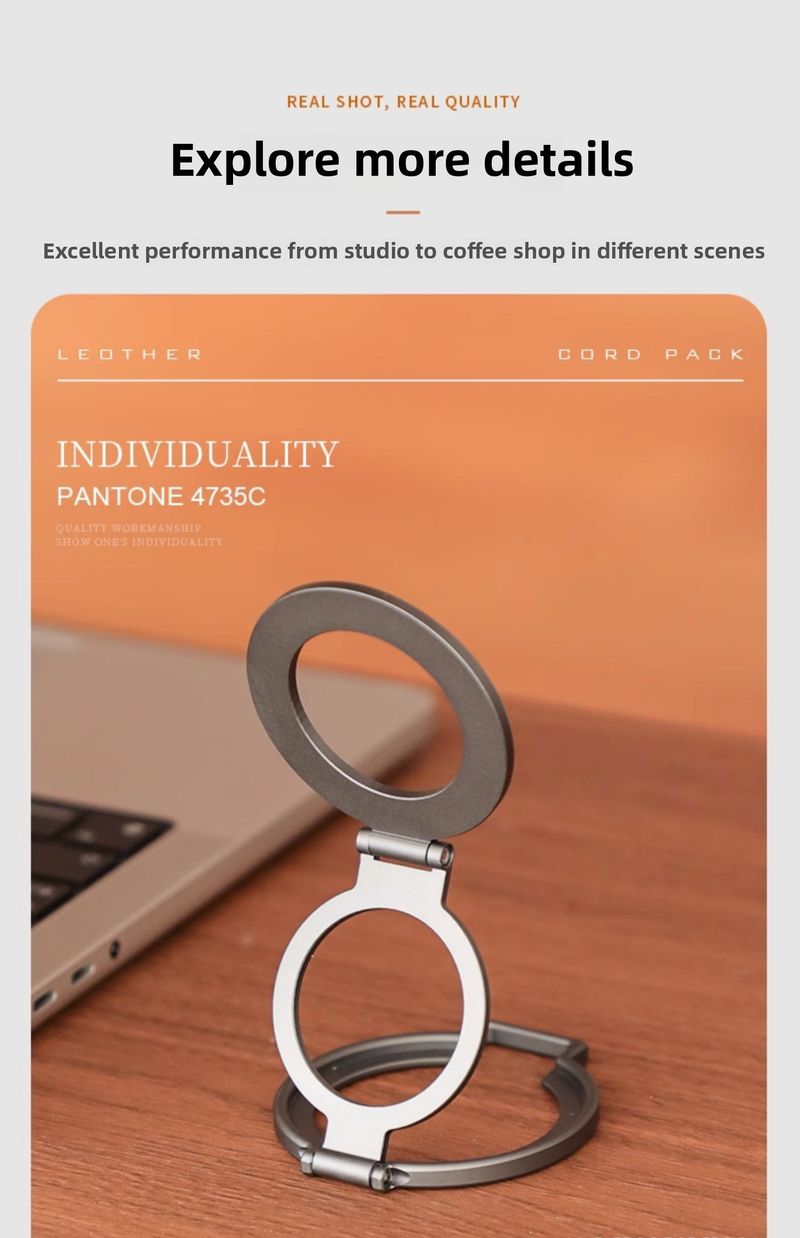 Supporto per telefono con anello magnetico in lega di alluminio 2 in 1, pieghevole, ultrasottile, girevole, per iPhone 16, 15, 14, 13, 12 Pro Max_voghion.com