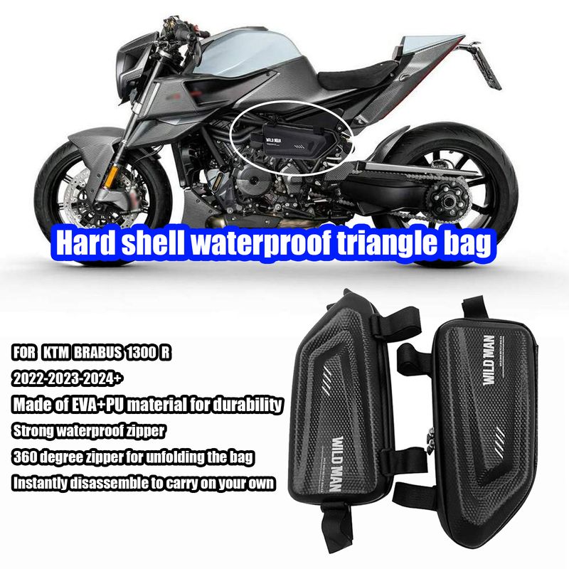 Bolsa lateral modificada para motocicleta BRABUS 1300 R, bolsa lateral triangular impermeable, bolsa de carcasa rígida para BRABUS 1300 R_voghion.com