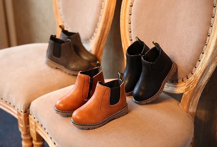 2023 Autumn And Winter New Children's Shoes Boys' Short Boots British Leather Boots Girls' Single Boots Big Boy Martin_voghion.com