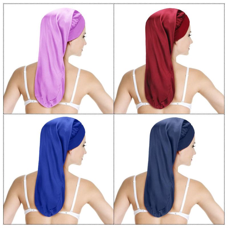 Cappello lungo a tesa larga e elasticizzato, cappello per la cura dei capelli, berretto da notte colorato, mese di bellezza_voghion.com