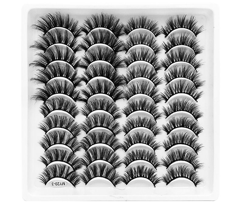 European and American double eyelids fluffy and thick curly mink hair false eyelashes thickened not easy to lose eyelashes_voghion.com