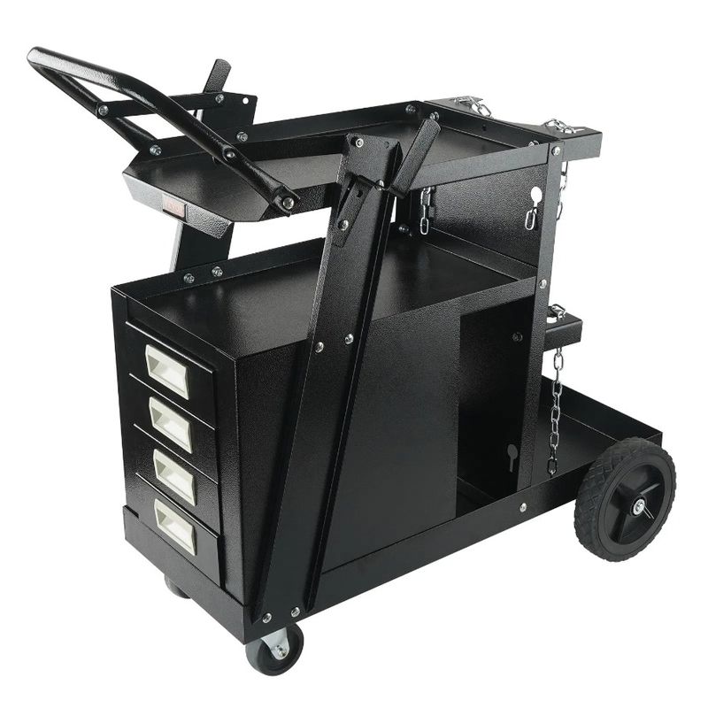 Cart Welding Heavy Cart, 360° Capacity, 2-Tier Swivel LBS With Weight Storage 265 Drawers Safety Chains, Wheels, Tank Welder 4_voghion.com