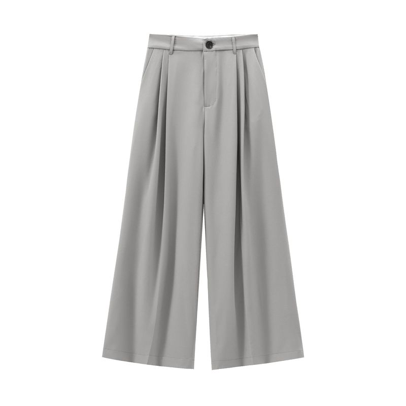 Ropa de mujer Otoño e invierno Nueva moda Trajes casuales Chaleco ajustado con cuello en V sin mangas Chaleco versátil Doble pliegue Cintura alta Pantalones anchos_voghion.com