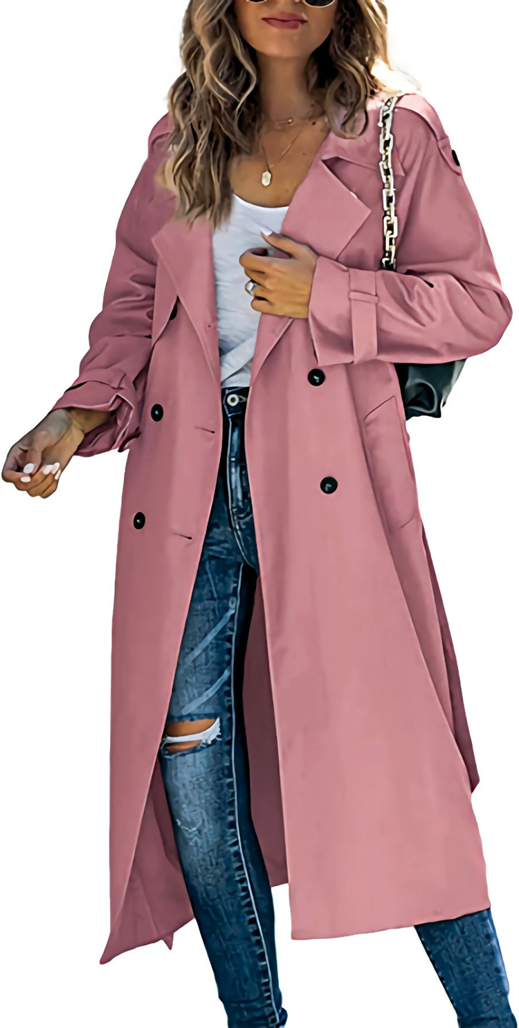 Women's autumn and winter windbreaker coat with lining_voghion.com