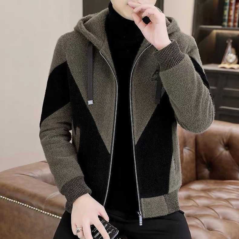 Autunno/Inverno 2023 Nuovo Trendy Casual Color Block Moda Inverno Giacca da Uomo_voghion.com