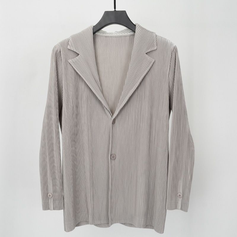 2025 Miyake Long Sleeve Suit Jacket Spring Turn-down Collar High-end Loose Casual Blazer Men's JD201_voghion.com