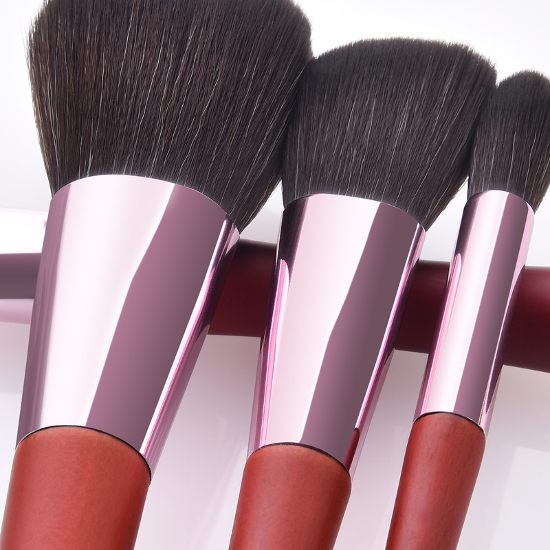 10-delige make-upborstelset, kalebas rode staart, mahoniehouten penseelpunt, blushborstel, schoonheidshulpmiddelen GUJHUI_voghion.com