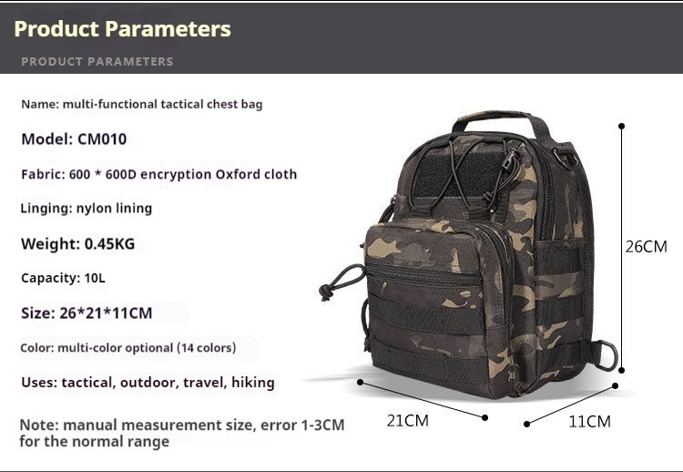 New Oxford cloth 600D encrypted enlarged camouflage chest bag shoulder bag outdoor bag crossbody bag tactical small chest bag_voghion.com