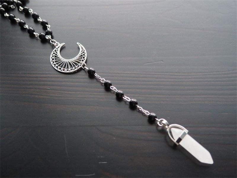 Collane Moda Collana Quarzo Rosa Crescent_voghion.com