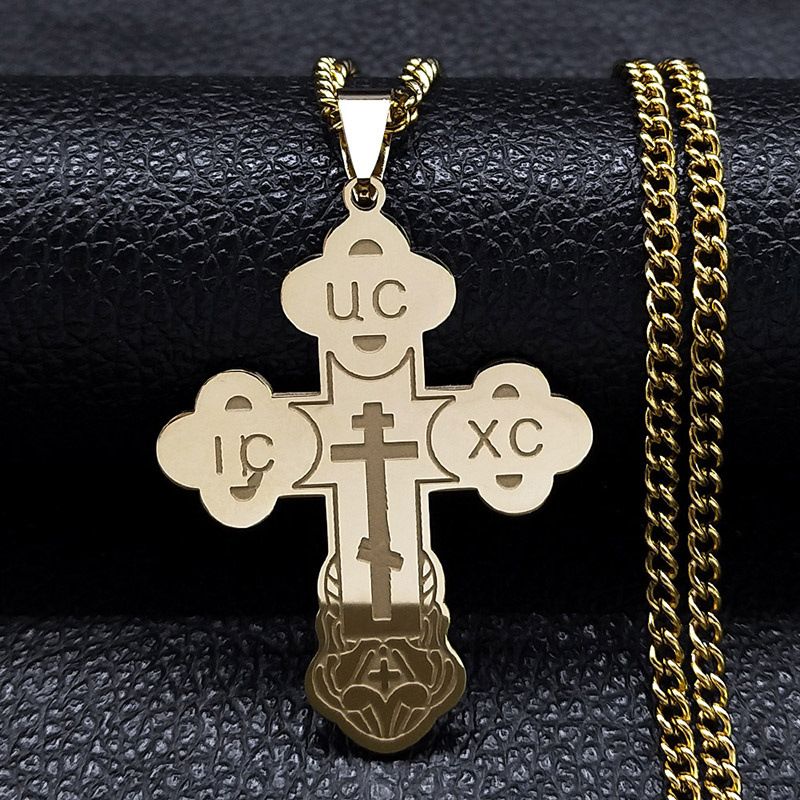 Collana con clavicola creativa con lettera UC, placcata in corrosione e croce punk_voghion.com