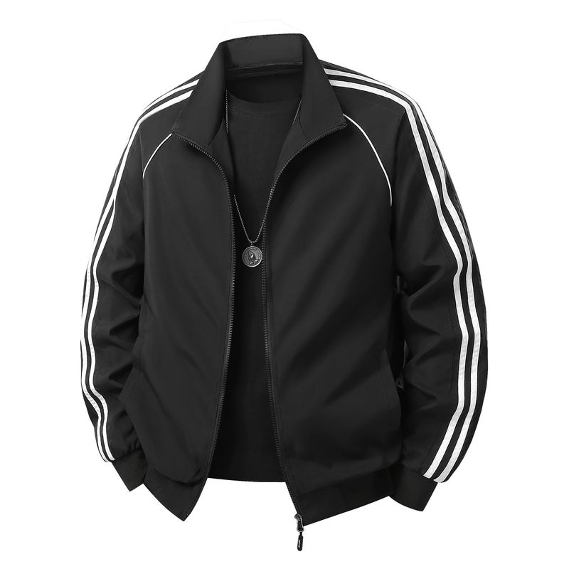 Unisex Slim-Fit Trainingsjacke – Minimalistisches Drei-Streifen-Design für Casual- und Streetwear-Style_voghion.com