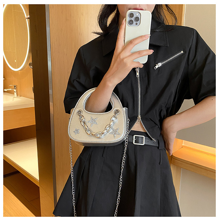 Trendy Hot Girl Light Luxury Small Bag 2023 New Star Chain Borsa a semicerchio Borsa a tracolla di fascia alta all-match di nicchia_voghion.com