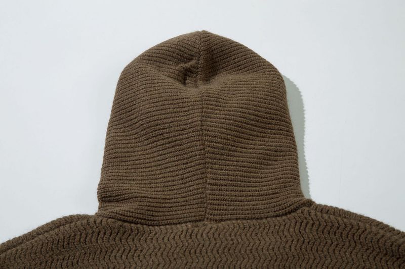 Maglione da uomo con cappuccio e cerniera High Street – Pullover retrò (M-XL) – Fodera in pile invernale (caffè/grigio)_voghion.com