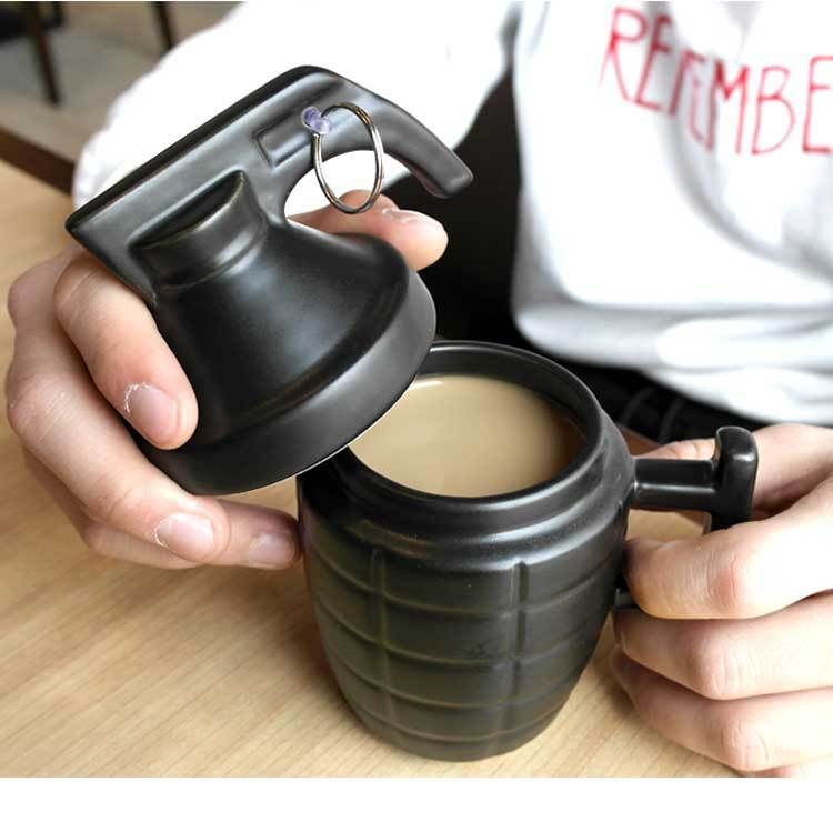 Ceramic With Lid And Spoon, Creative Large Capacity Coffee Cup, Fashionable Simulation Mug, Office Cup_voghion.com
