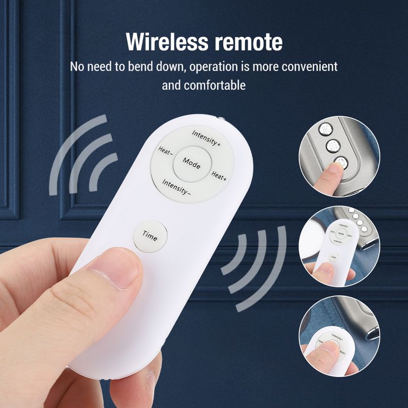 Massaggiatore elettrico per gambe con riscaldamento, pressione dell'aria, circolazione sanguigna, compressione e telecomando_voghion.com