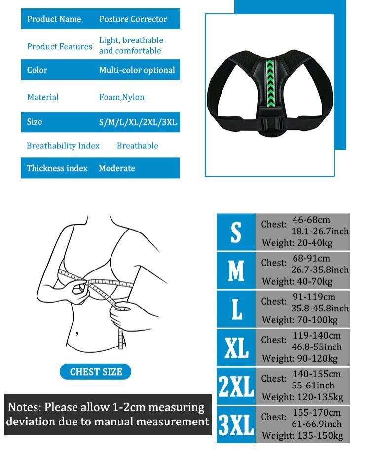 Correttore posturale per spalle e schiena Cintura di supporto per la schiena per uomini e donne Correttore per la postura seduta con gobba Tutore per collo e spalle per ufficio a casa_voghion.com