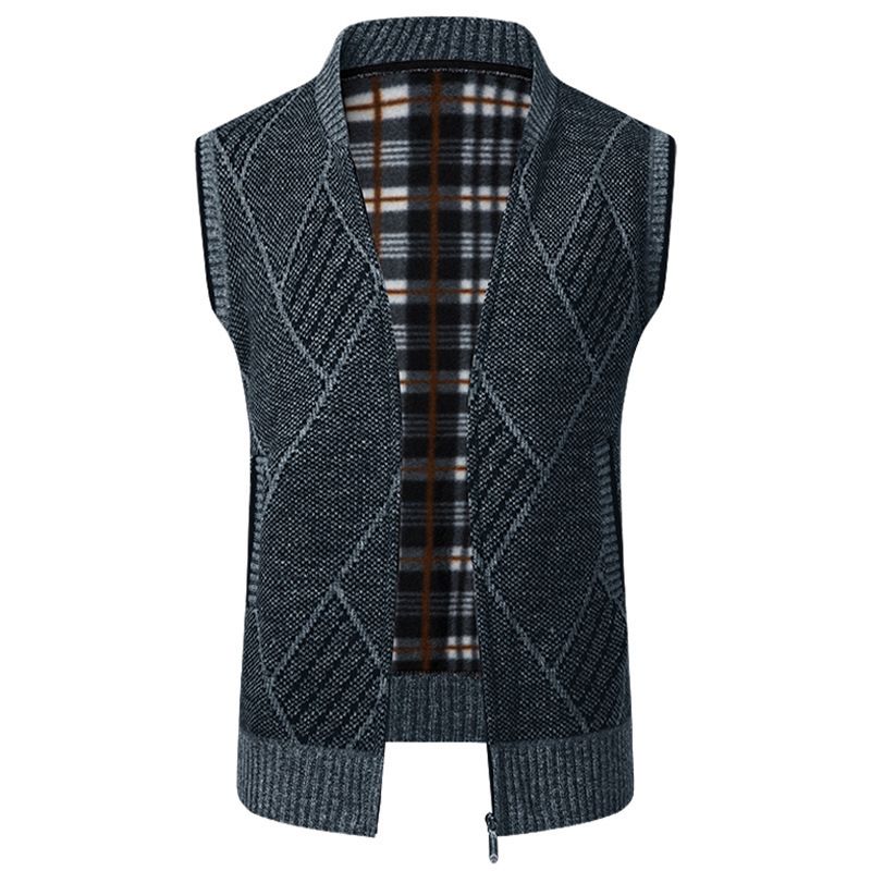 Knitted Sweater, Fleece Base Layer For Autumn And Winter, Sleeveless Off-The-Shoulder Sweater, Men's Striped Vest, Baseb_voghion.com