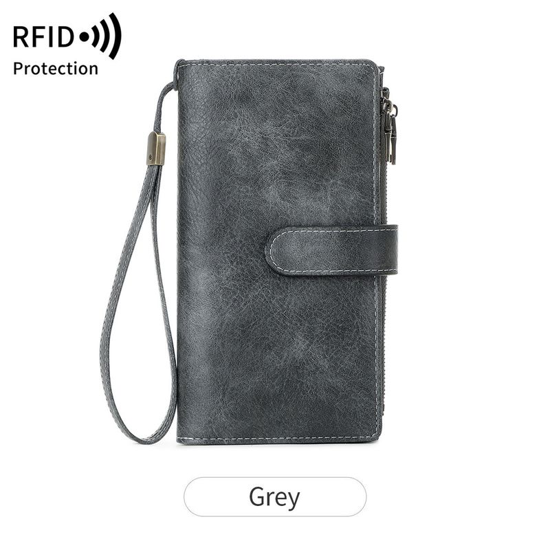 New RFID 702025 Off Long Multifunctional Women Wallet Solid Color Portable Clutch_voghion.com
