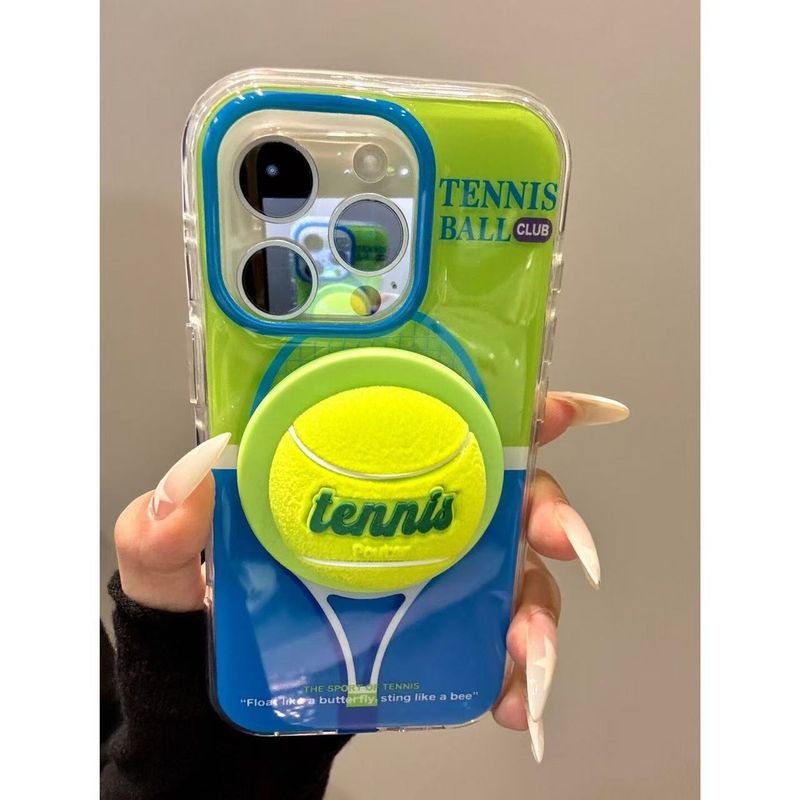 TechGlobe Fun Summer Green And Blue Patchwork Tennis Magnetic Stand compatibile con la custodia per iPhone 16 Max 15 Pro_voghion.com