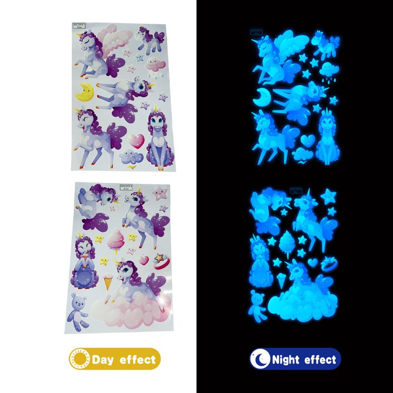 Cartoon AFG3578 blue-green unicorn wall customized luminous sticker_voghion.com