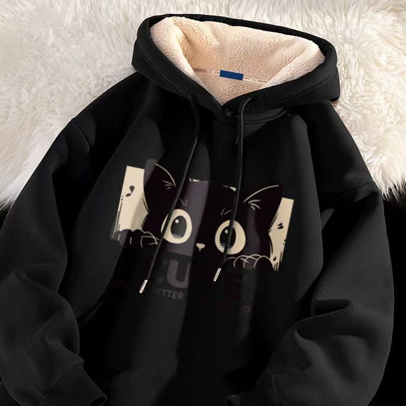 Herfst winter lamsvacht hoodie met niche design en losse capuchon casual sport heren bovenkleding 12_voghion.com