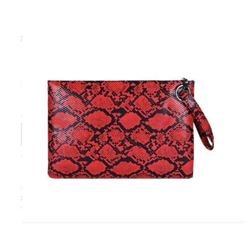 High Quality Women's Zero Wallet 2024 Spring Limited Fashion Casual Snake Pattern Square PU Leather Zipper Commuting Small Handbag_voghion.com