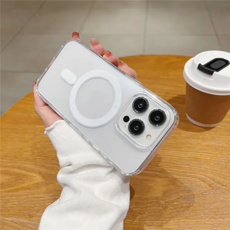 Hülle für iPhone 16 15 11 13 12 14 Pro Max XR X XS Plus Magnetische kabellose Ladetelefonhüllen Klare Abdeckung_voghion.com