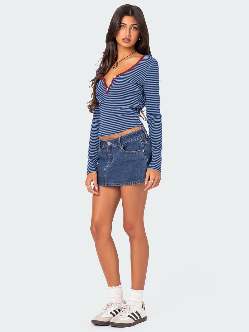 Chemise boutonnée en tricot rayé pour femme, coupe slim en coton avec blocs de couleurs_voghion.com