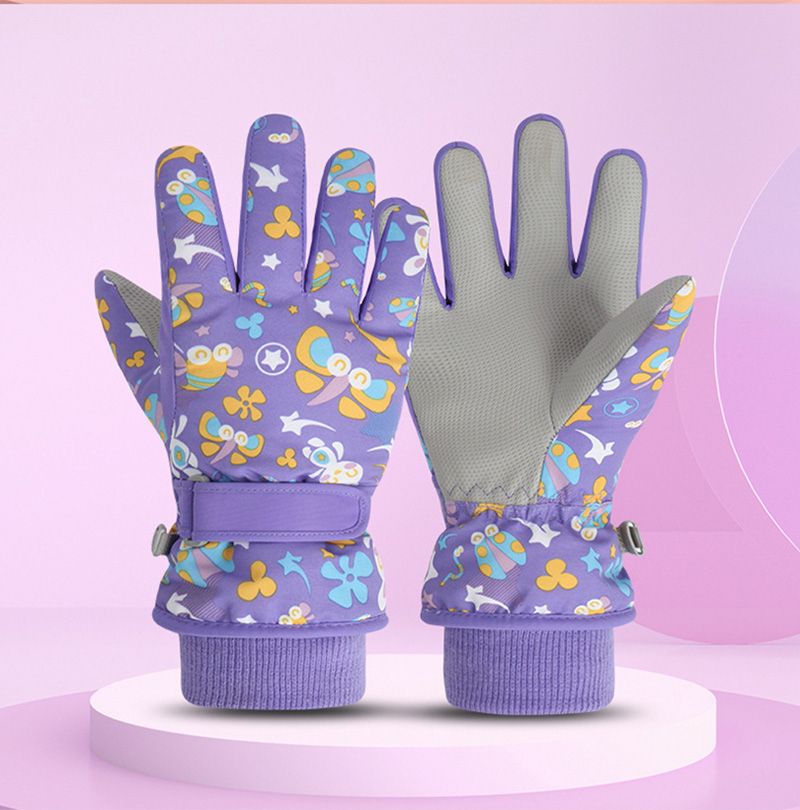 Kinder Winter Skihandschuhe Wasserdicht Verdickte Fäustlinge Schnee Snowboard Kinderhandschuh für Jungen Mädchen Halten Fingerwärmer 4-6 Jahre alt_voghion.com