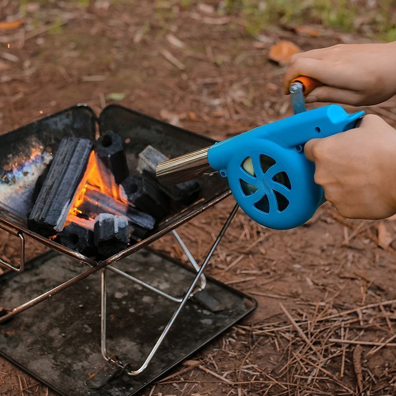 Buiten handbediende brandstofboosterventilator, afneembare kleine blazer, houtskoolvuurstarter, draagbare kampeerbarbecue-benodigdheden_voghion.com