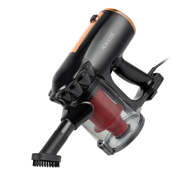 Aspirador de pó portátil potente ACKILISS para casa e carro - Alta sucção de 600 W, cabo de 2 m, coletor de pó, bico plano (voltagem dupla 220 V/110 V)_voghion.com