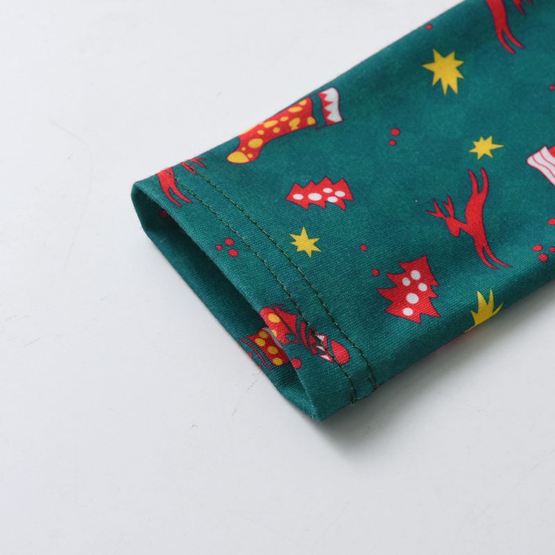 Ropa para niños Nueva ropa para niños, pijamas de manga larga para niños, estampado de dibujos animados navideños, traje de ropa para el hogar de algodón para niños y niñas_voghion.com