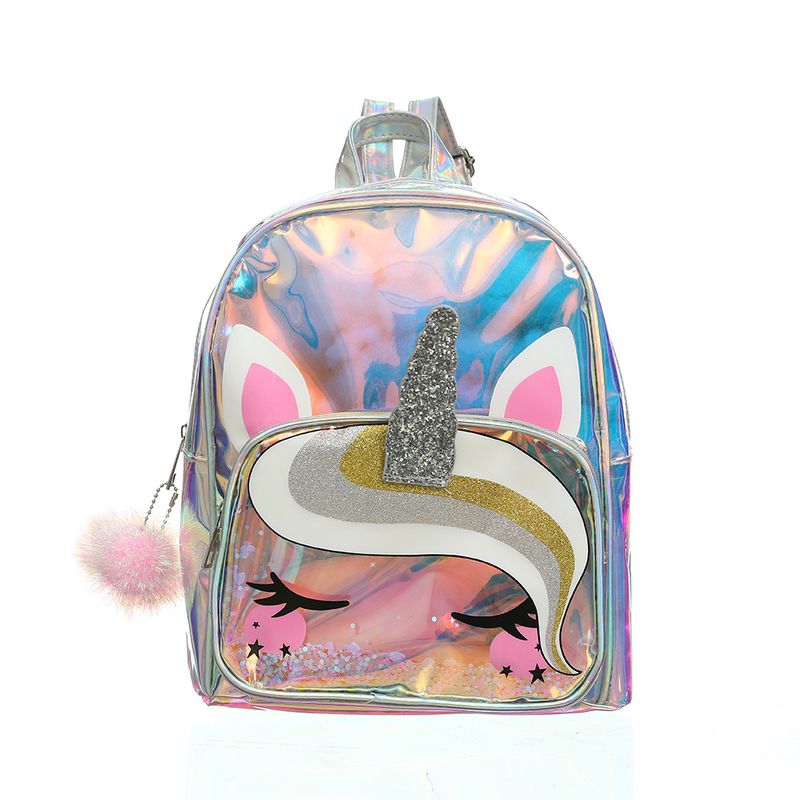 Zaino unicorno fantasy laser unicorno TPU trasparente porta carte zaino per bambini ragazza piccola principessa zaino scolastico_voghion.com