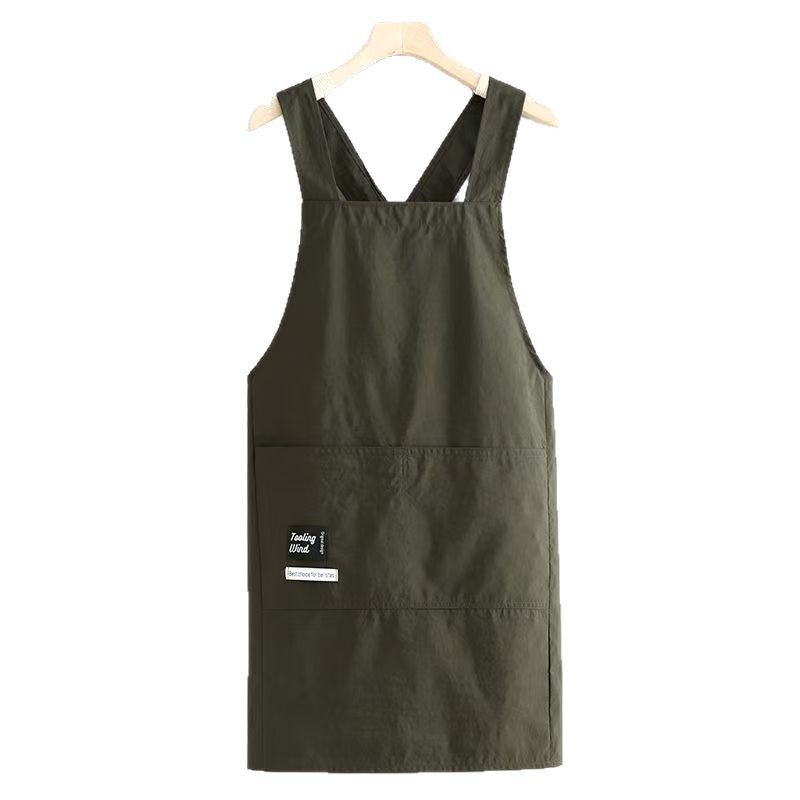 Fashion Cross Strap Waterproof Oilproof Home Cooking Apron Simple High-Value Coffee Shop Staff Uniform_voghion.com