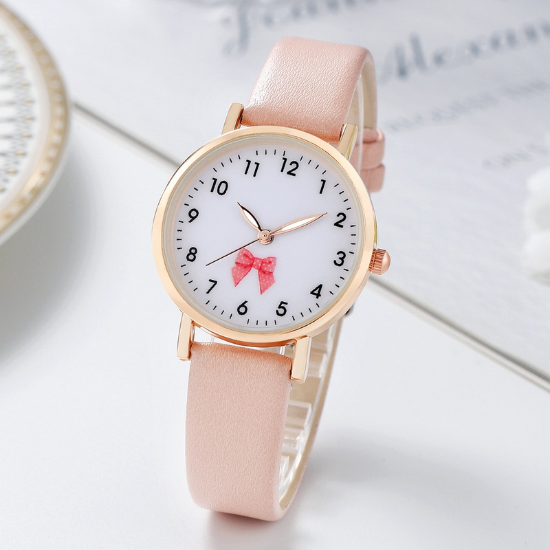 Nuovo simpatico fiocco decorazione studentessa celebrità Internet femminile vendite in live streaming piccolo orologio stile semplice e tempestivo_voghion.com