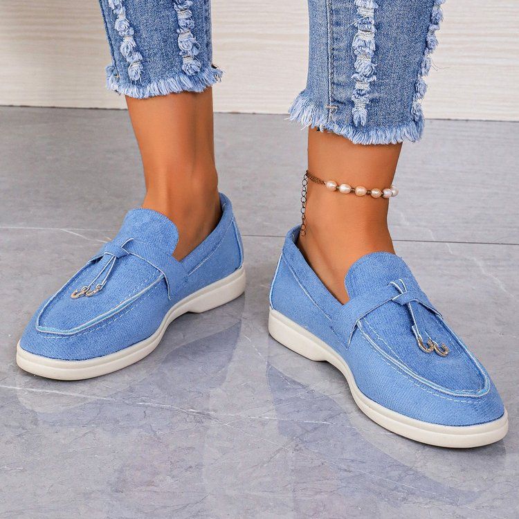 Casual Plus Size Flat Women's British Style Loafers Slip-On Lazy Shoes_voghion.com