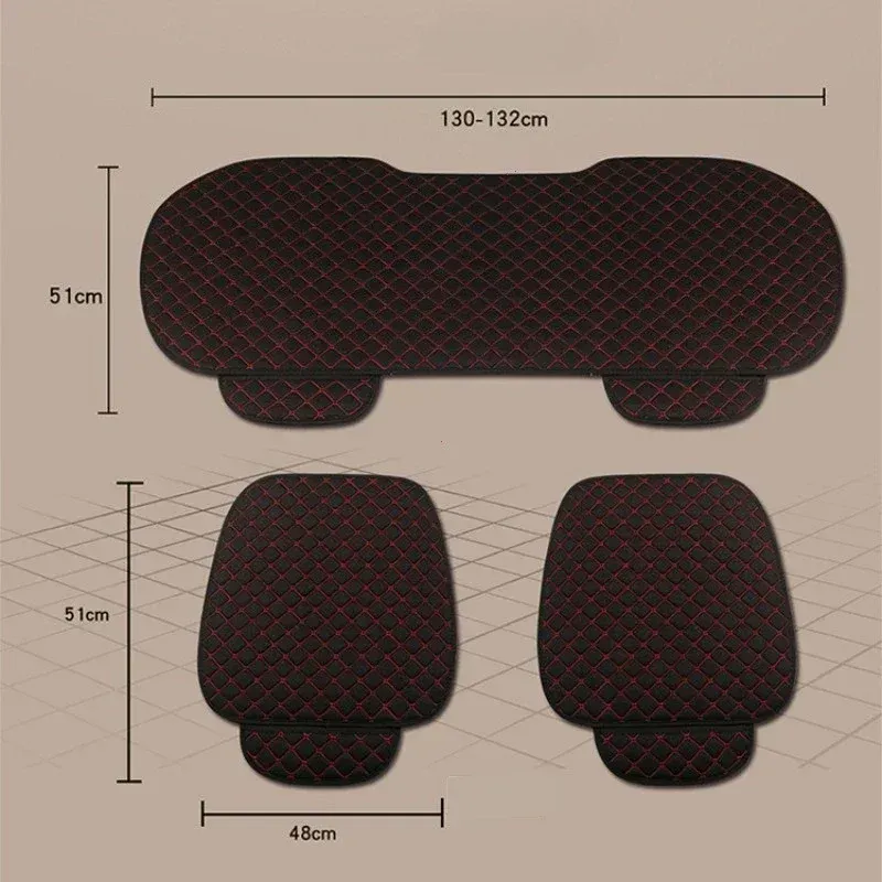 Sitzbezug Flachs Sommer Universal Leinen Vorne Hinten Zurück Kissen Pad Matte Protector Limousine SUV Pick-up Auto Innen_voghion.com