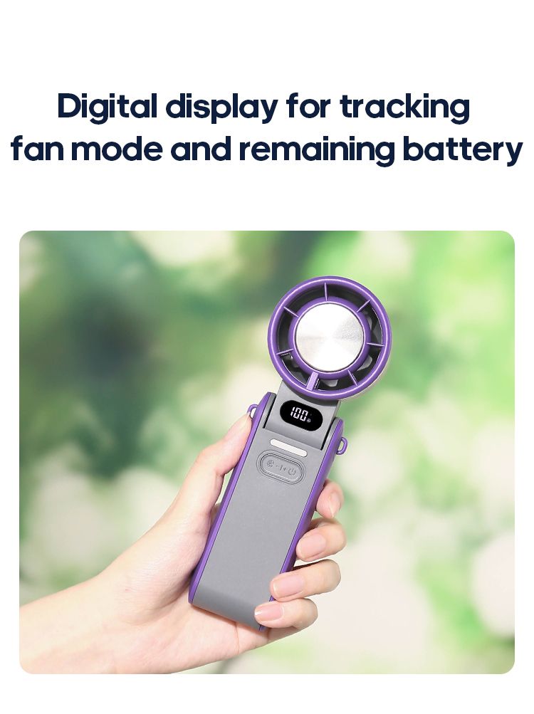 KINSCOTER Outdoor Foldable Portable Hdheld Mini Cooling Rechargeable 3600mAh 100-level Free Control High Speed Turbo_voghion.com
