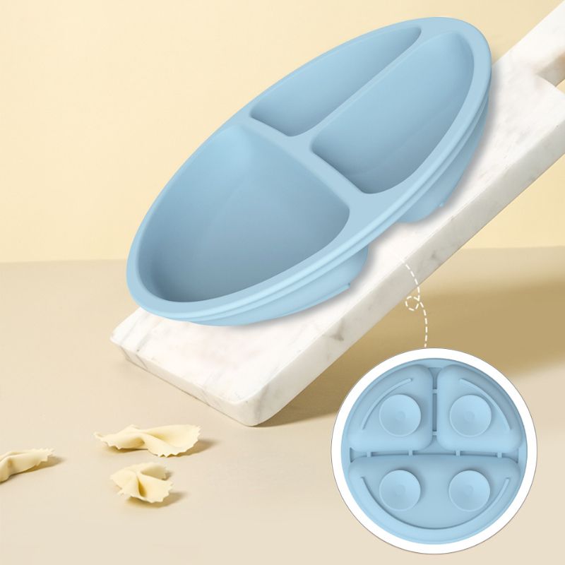 Conjunto de alimentação de bebê de silicone sem BPA, tigela de sucção, prato de jantar, canudo, copo, colher, garfos para crianças, utensílios de mesa para bebês, pratos infantis_voghion.com