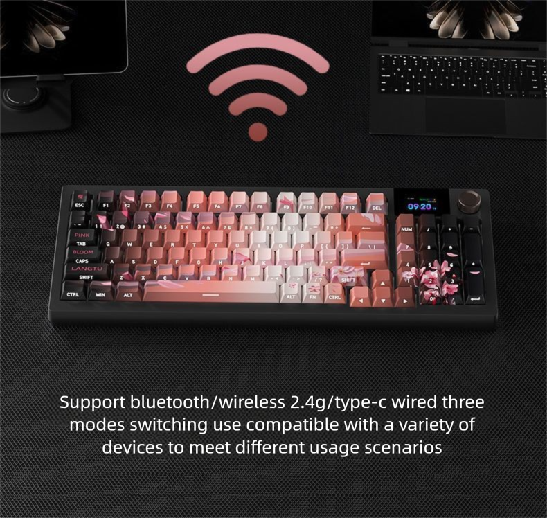 Langtu LT95 Three-Mode Customized Mechanical Keyboard GASKET Structure Color Screen Full-Key Hot-Swappable RGB_voghion.com