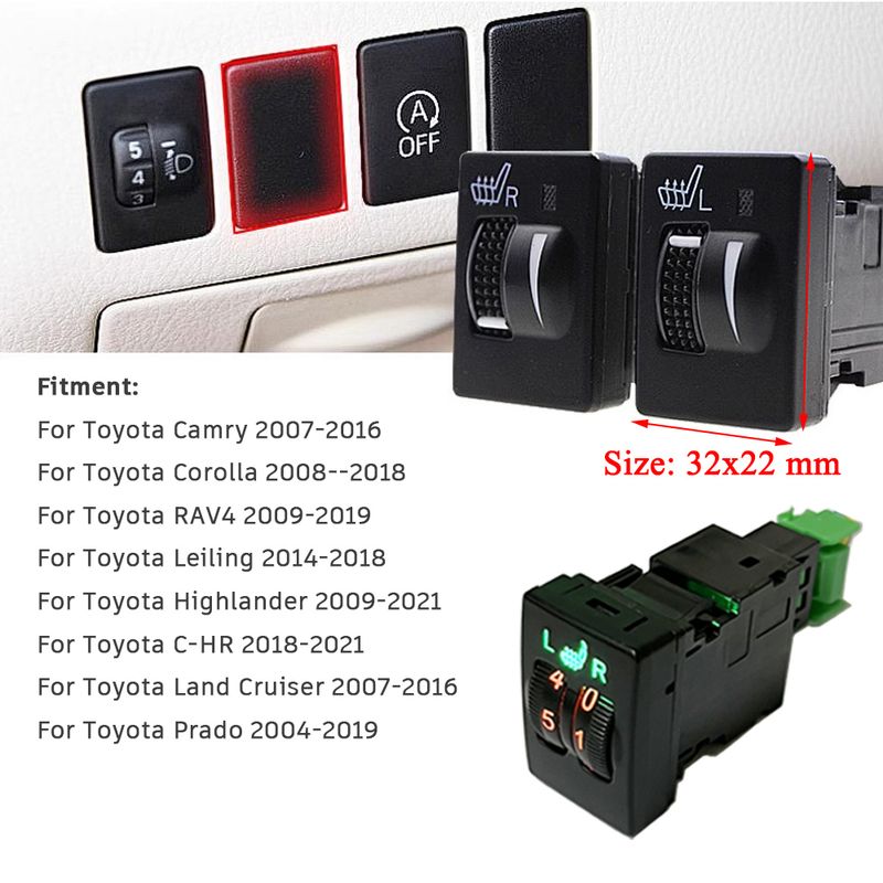 12-V-Autositzheizungsset für 2 Sitze für Toyota Camry Carola mit 25-W-Heizkissen aus Legierungsdraht und dedizierter Doppelsteuerung_voghion.com